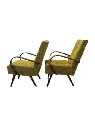 30's relax chairs by Jaroslav Smídek for Jitona, original yellow / green - Really Old Shit