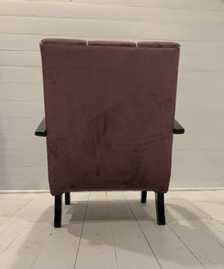 Halabala H-237 pink/red chair - fully restored - Really Old Shit