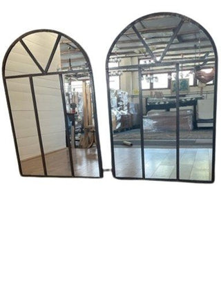 Set of 2 upcycled Industrial Cast Iron Window with Mirror - Really Old Shit