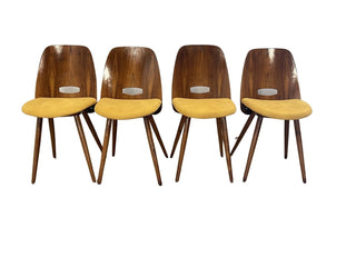 Set of 4 lollipop chairs by Frantisek Jirak, yellow (restored) - Really Old Shit