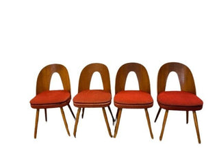 Set of 4 vintage Lollipop chairs by Antonin Suman - red - Really Old Shit