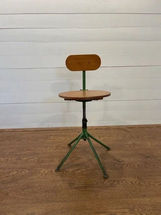 Vintage Industrial swivel metal chair M1113 - Really Old Shit