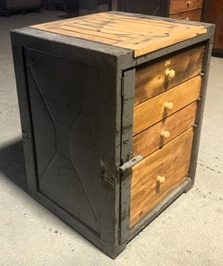 vintage industrial workbench small with drawers - Really Old Shit
