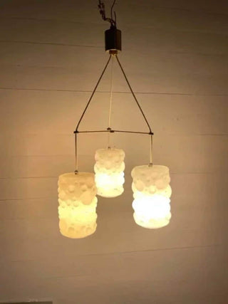 Vintage milkglass pendant lamp 1950s1960s The Blob - Really Old Shit