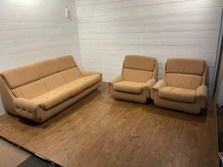 Vintage sofa 3 + 1 + 1 beige - Really Old Shit