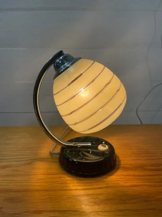 Vintage table lamp ArtDeco green opal glass - Really Old Shit