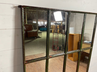 Upcycled Industrial Cast Iron Window with Mirror