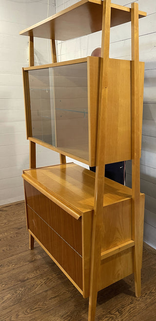 Vintage Monti wall unit with glass doors om both sides  By Frantisek Jirak