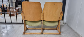 Vintage filmstoelen (3 zitplaatsen) blauw