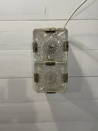 Bohemian Crystal Glass wall Lamp by Kamenický Senov Czechoslovakia circa 1970 - Really Old Shit