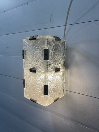 Bohemian Crystal Glass wall Lamp by Kamenický Senov Czechoslovakia circa 1970 - Really Old Shit