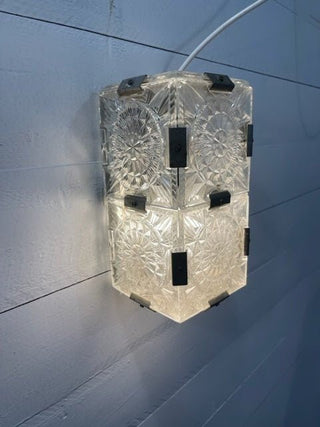 Bohemian Crystal Glass wall Lamp by Kamenický Senov Czechoslovakia circa 1970 - Really Old Shit