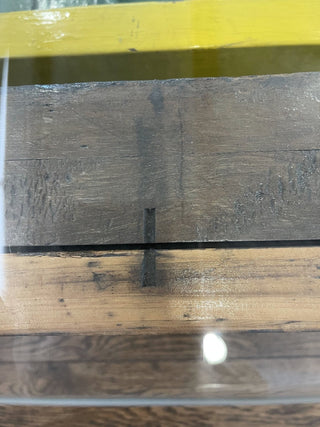 Unique industrial table made of wood negative mold from locomotive engine - Really Old Shit