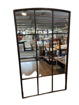 Upcycled Industrial Cast Iron Window with Mirror - Really Old Shit