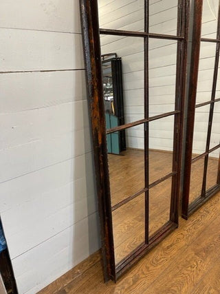 Upcycled Industrial Cast Iron Window with Mirror - Really Old Shit