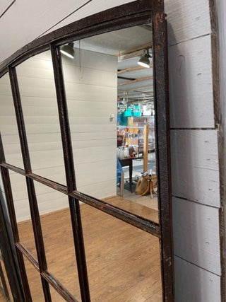 Upcycled Industrial Cast Iron Window with Mirror - Really Old Shit