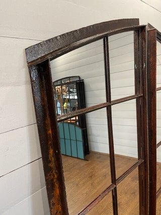 Upcycled Industrial Cast Iron Window with Mirror - Really Old Shit