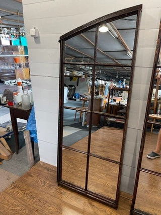 Upcycled Industrial Cast Iron Window with Mirror - Really Old Shit