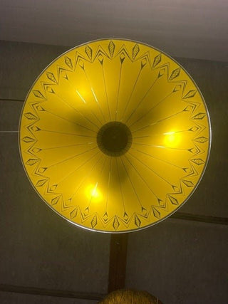 Vintage glass hanging lamp yellow Czech 1960 by Napako - Really Old Shit