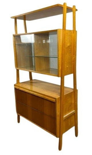 Vintage Monti sideboard with glass panels and shelves by Frantisek Jirak - Really Old Shit