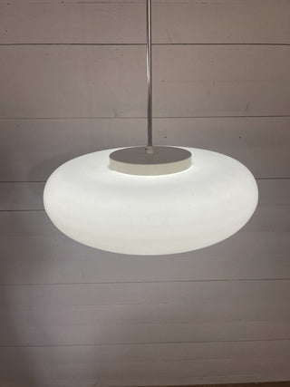 Vintage pendant lamp milk glass UFO - Really Old Shit