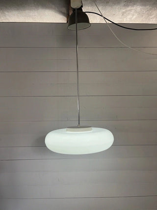 Vintage pendant lamp milk glass UFO - Really Old Shit