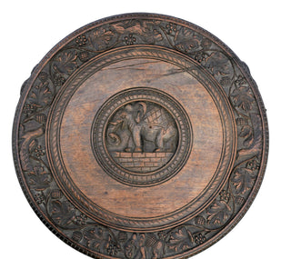 Elegant Antique Anglo-Indian Carved Hardwood Elephant Table - Really Old Shit