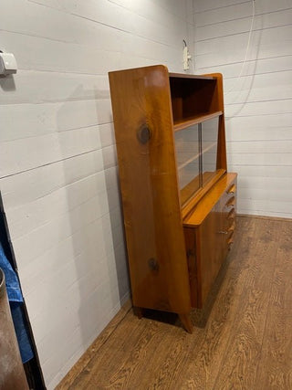 Mid century walnut bookcase / showcase by Frantisek Jirak 1960s - Really Old Shit