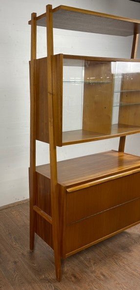 Vintage Monti high board with glass panels on both sides. By Frantisek Jirak - Really Old Shit